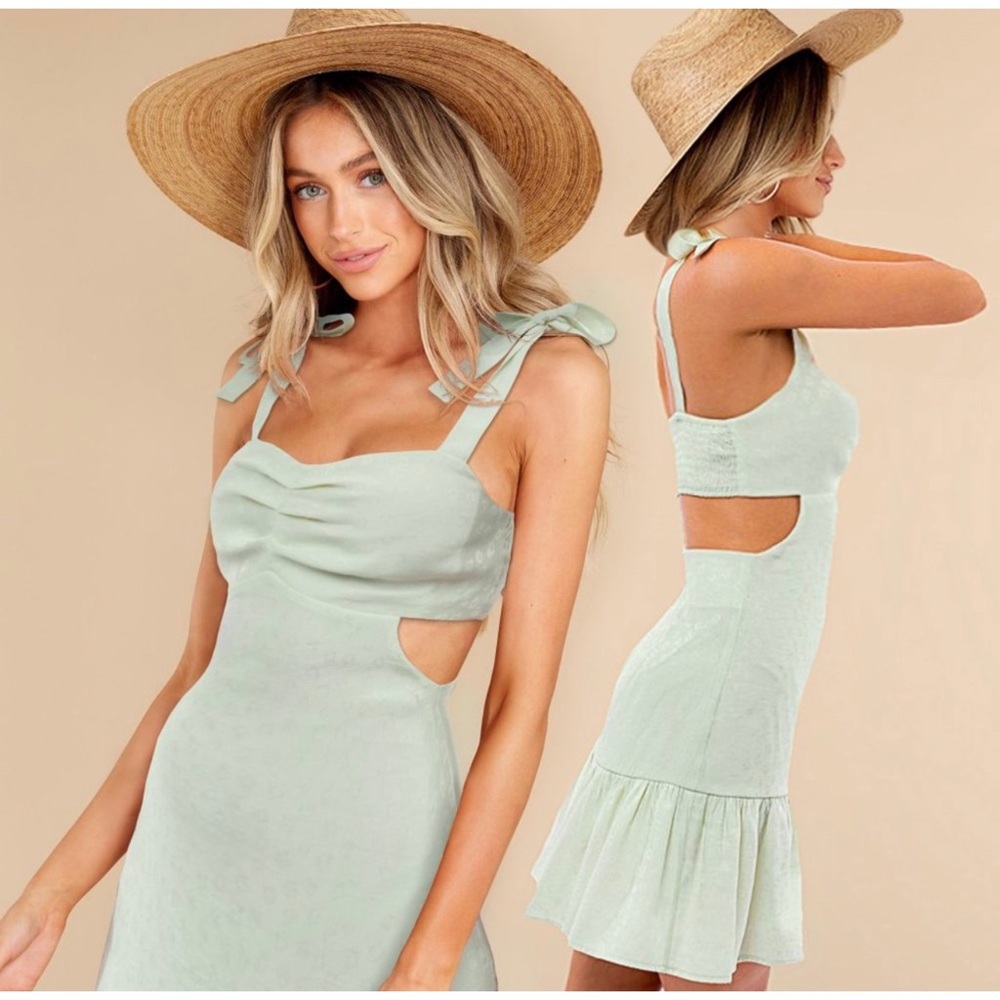 1 LEFT! Self Tie Sleeveless Cut Out Tiered Mini Women’s Cute Dress - Picture 2 of 13